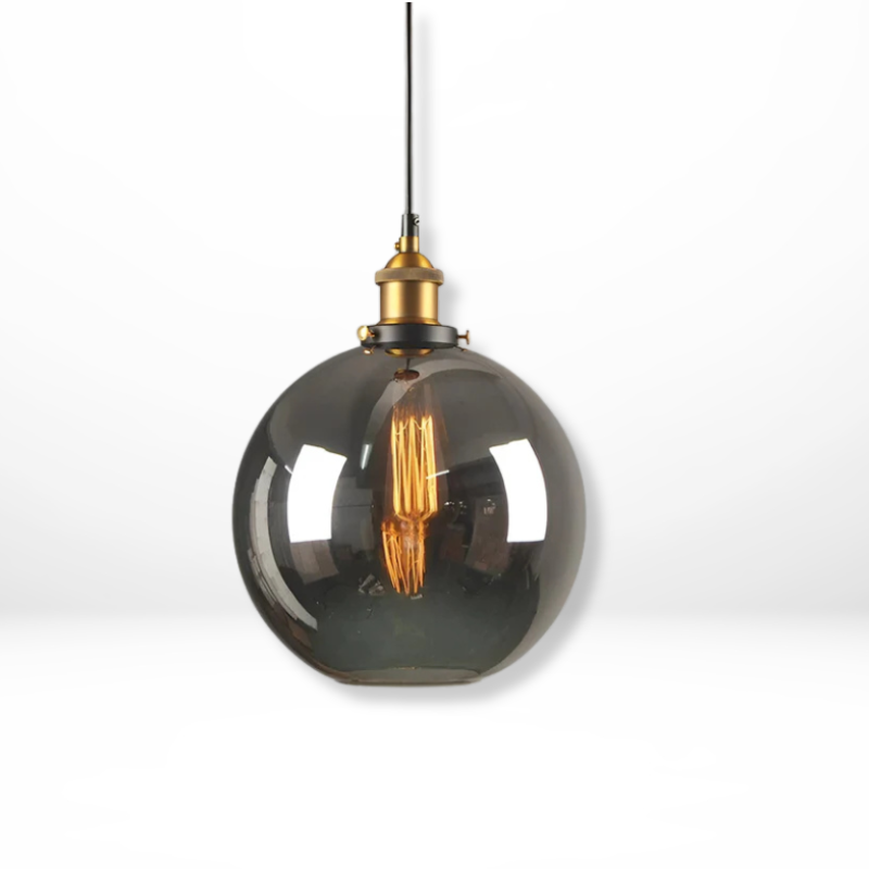 Vintage Rookglas Hanglamp Industrieel