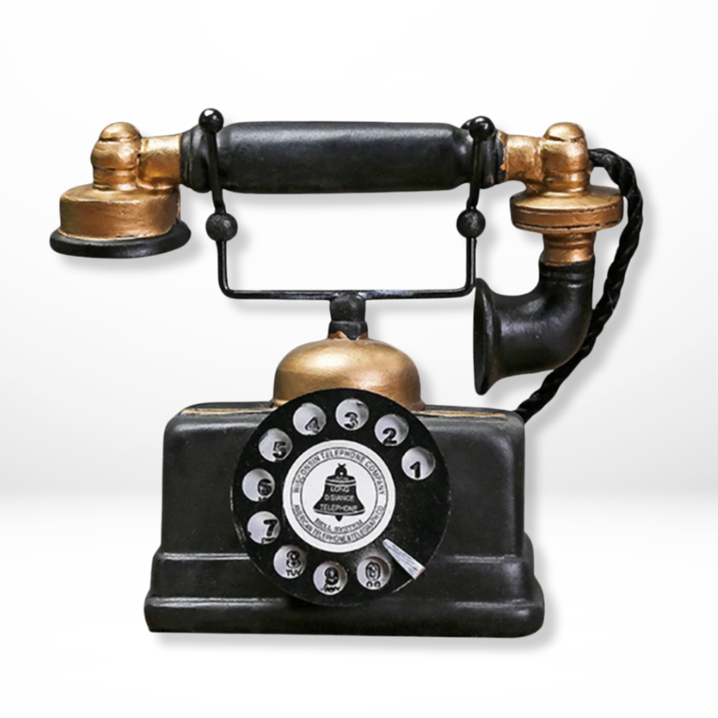 Antieke Bronskleurige Telefoon Decoratie