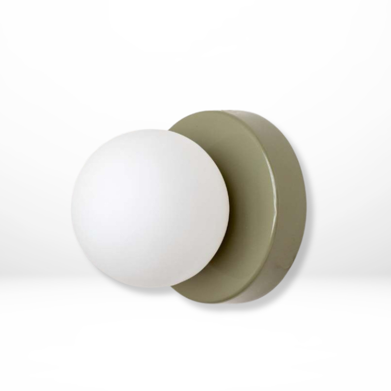 Witte Glazen Bol Wandlamp