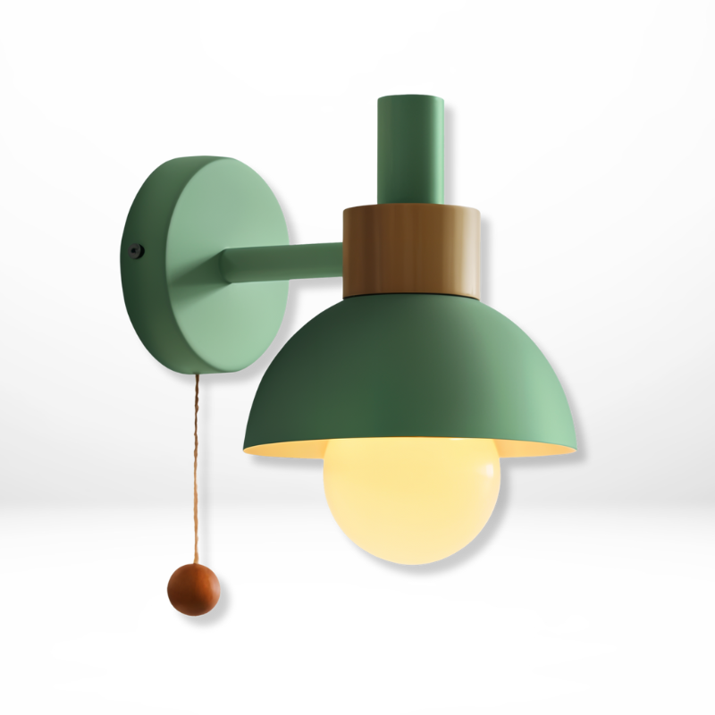 Houten Wandlamp Met Trekschakelaar