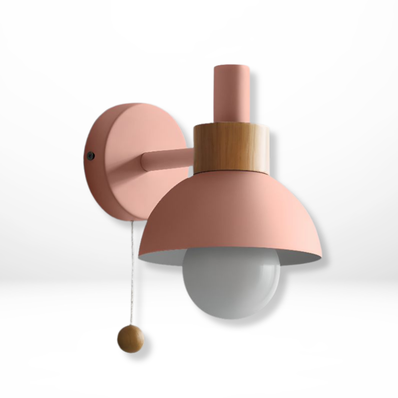 Houten Wandlamp Met Trekschakelaar