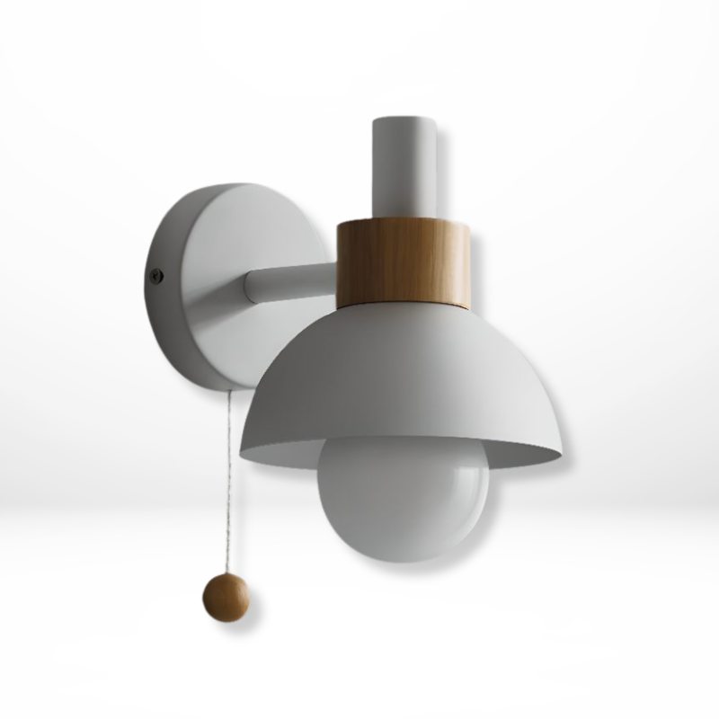 Houten Wandlamp Met Trekschakelaar