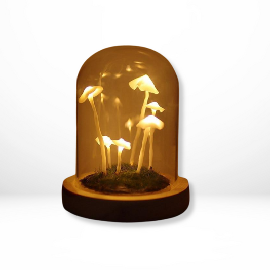 Houten Glazen DIY Paddenstoellamp