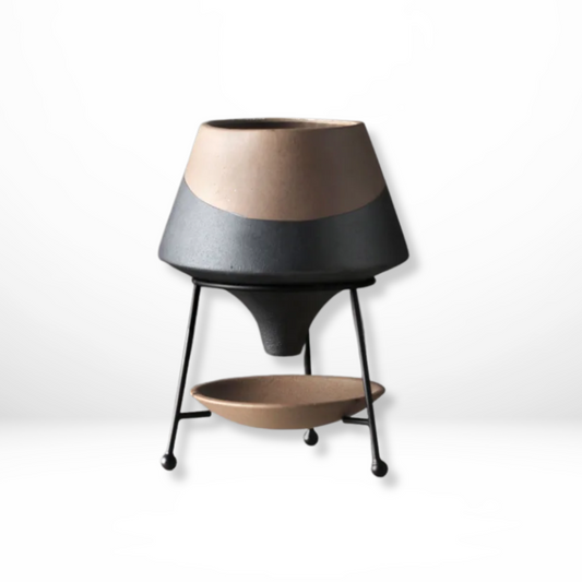 Terracotta Teardrop Bloempot Metalen Standaard