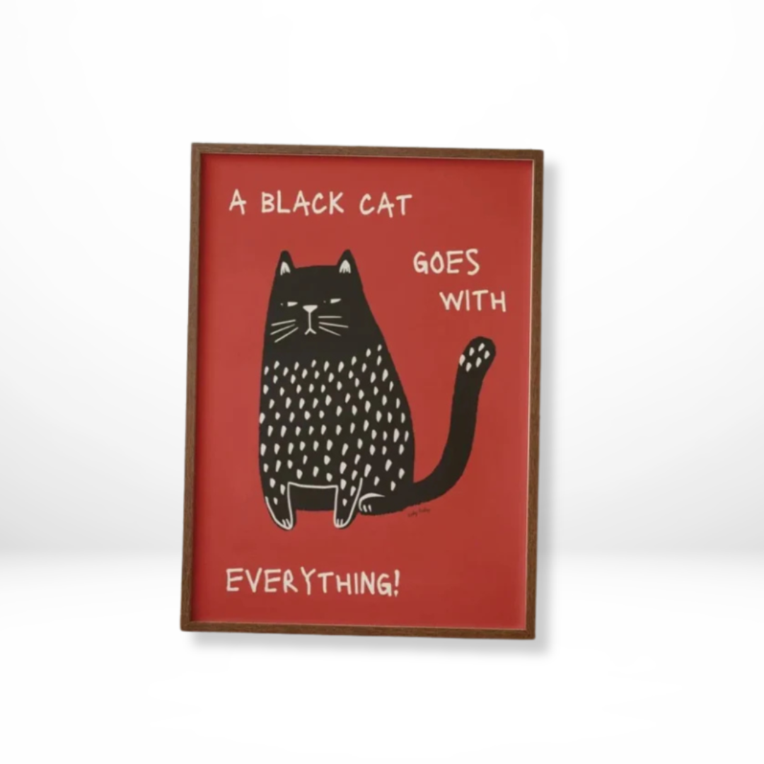 Canvasprint Zwarte Kat Modern