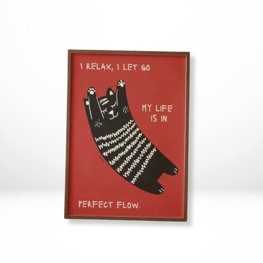 Canvasprint Zwarte Kat Modern