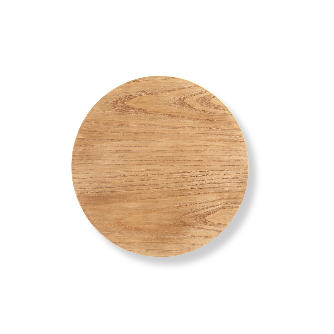 Eikenhouten Ronde Wandlamp