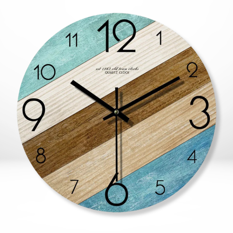 Ronde Houten Stille Wandklok