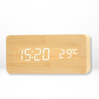 Stijlvolle Houten LED Wekker