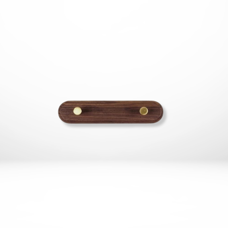Houten Wandkapstok Messing Haken