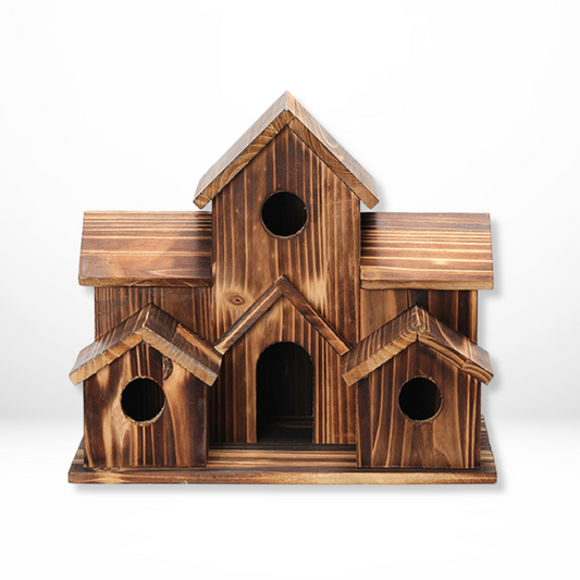 Rustiek Houten Vogelhuisje Zesgats