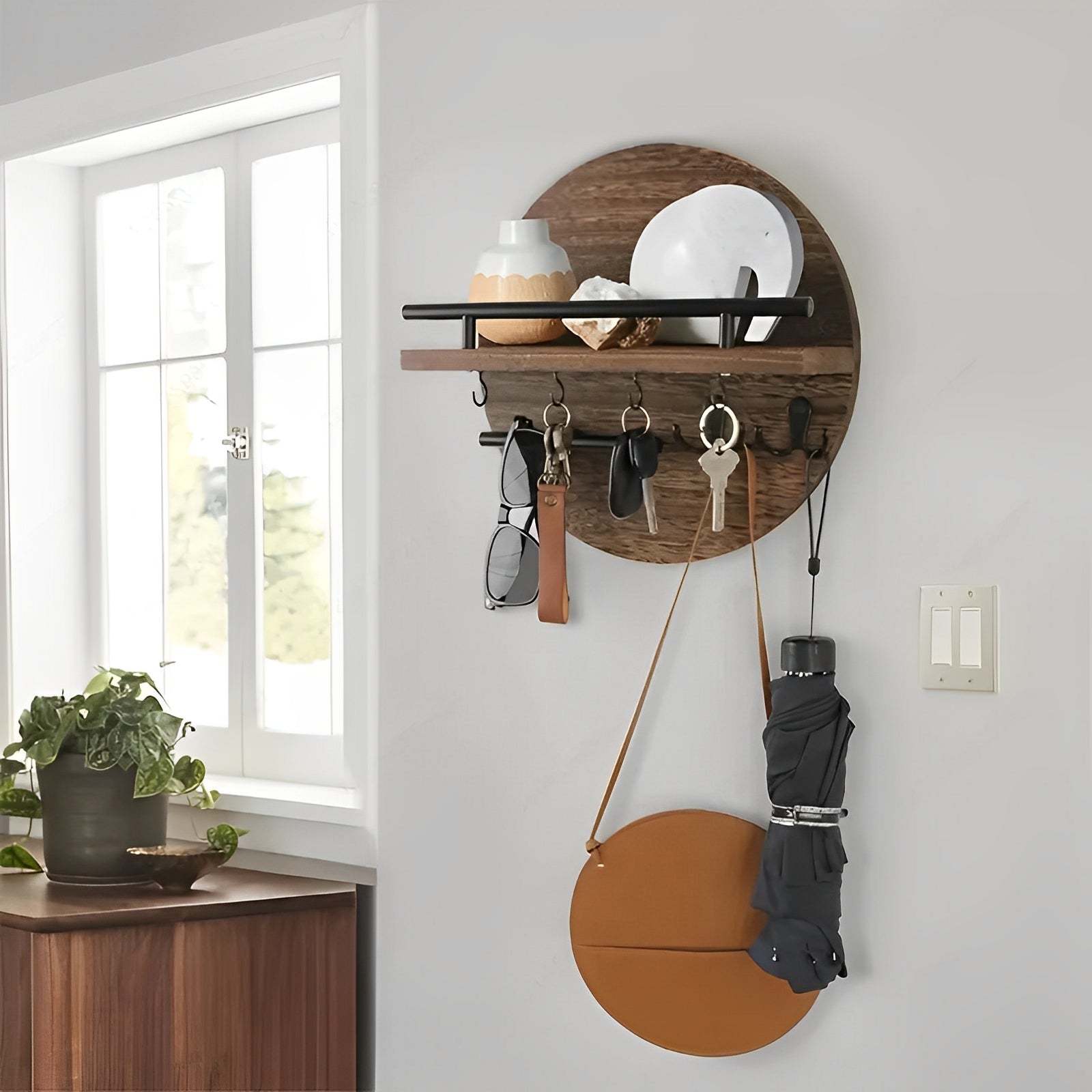 Handgemaakte Houten Sleutelhouder