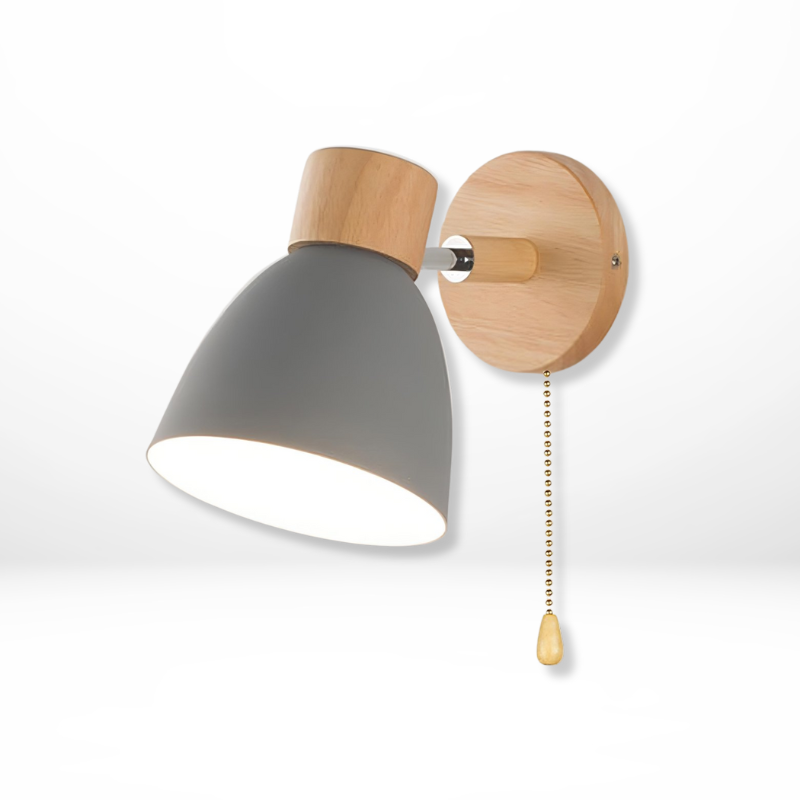 Houten Wandlamp Trekschakelaar Scandinavisch