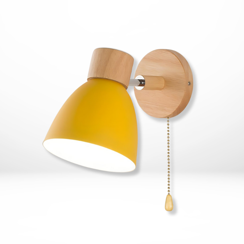Houten Wandlamp Trekschakelaar Scandinavisch
