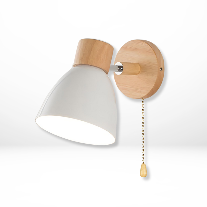 Houten Wandlamp Trekschakelaar Scandinavisch