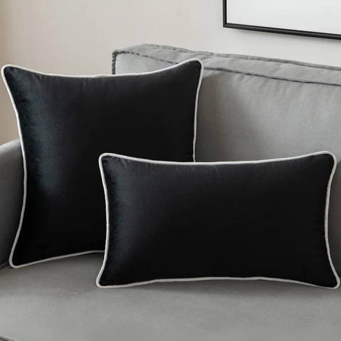 Zwart Wit Velvet Kussenhoes