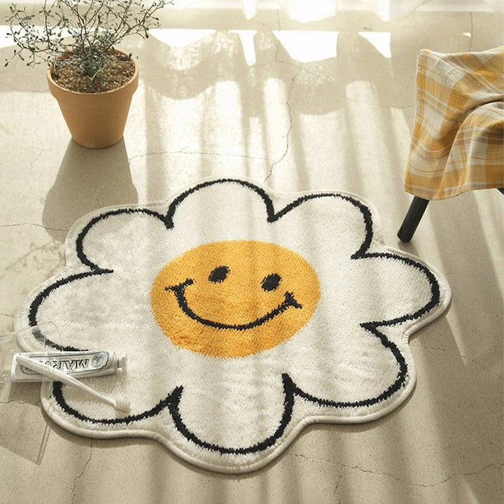 Polyester Daisy Rug Anti Slip