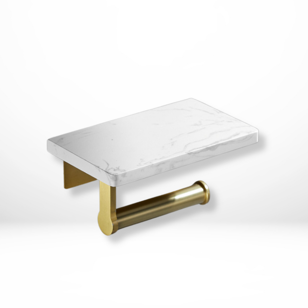 Marmeren Gouden Toiletrolhouder Plank