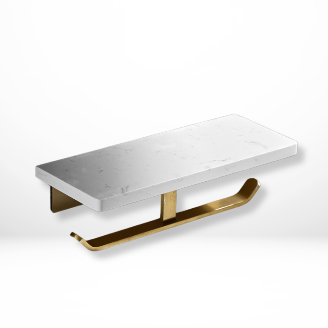 Marmeren Gouden Toiletrolhouder Plank