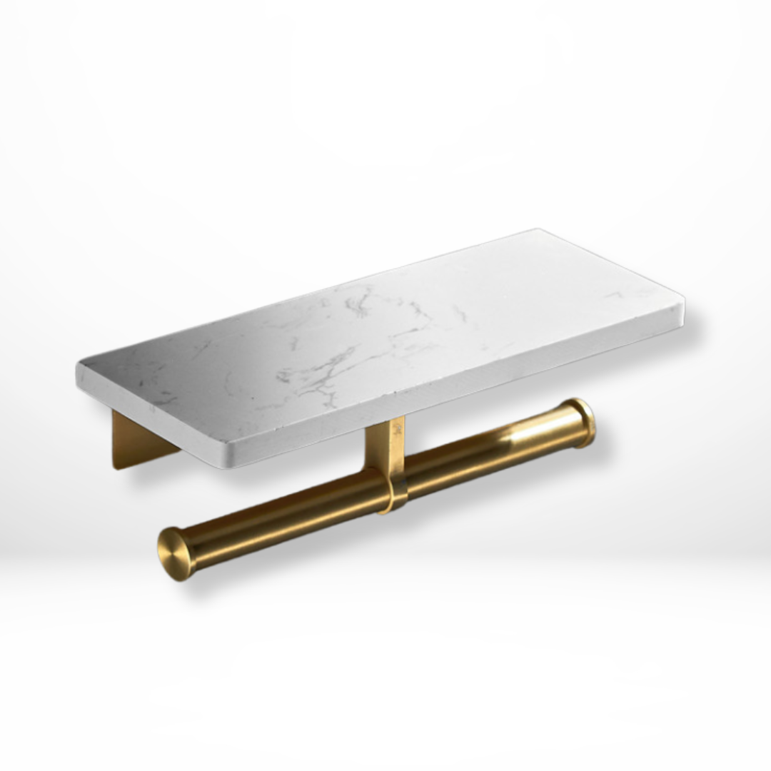 Marmeren Gouden Toiletrolhouder Plank