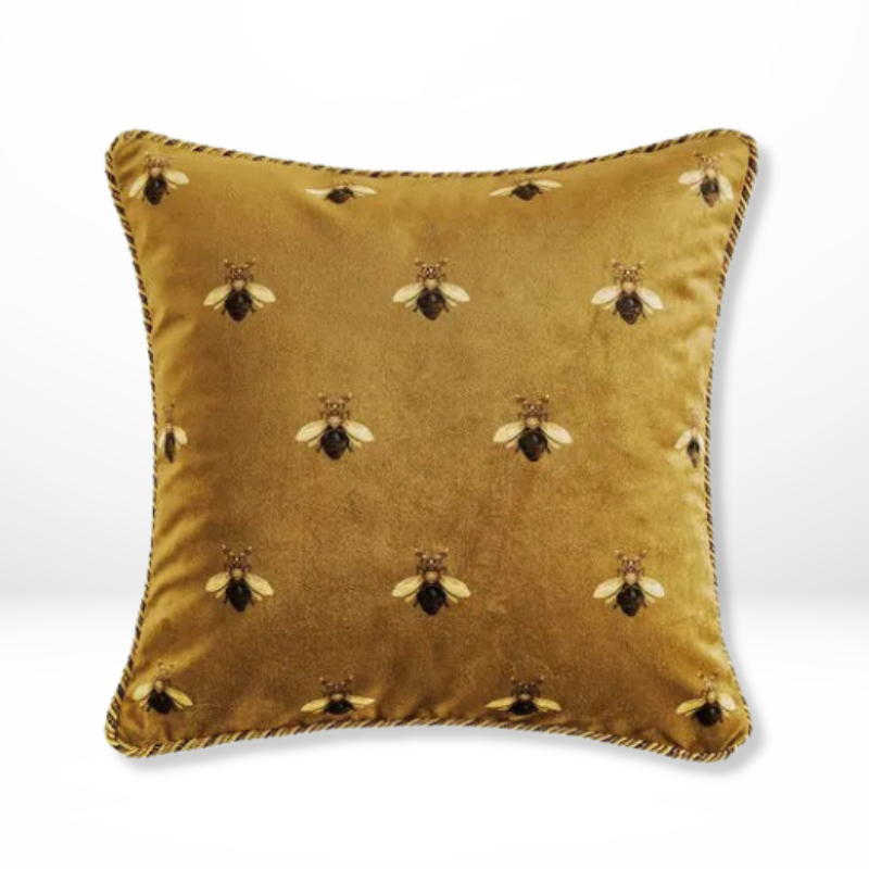 Elegante Kussenhoes Bijenprint Goud