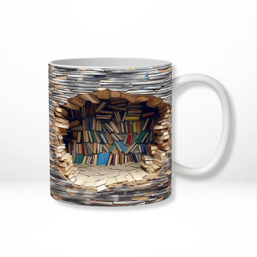 3D Boekenplank Keramische Mok