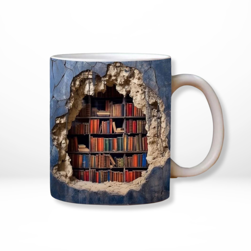3D Boekenplank Keramische Mok