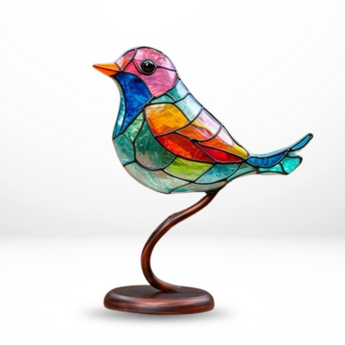 Gebrandschilderd Glas Vogel Ornament