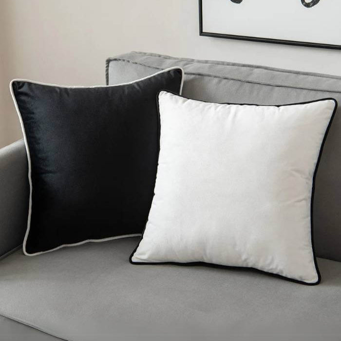 Zwart Wit Velvet Kussenhoes