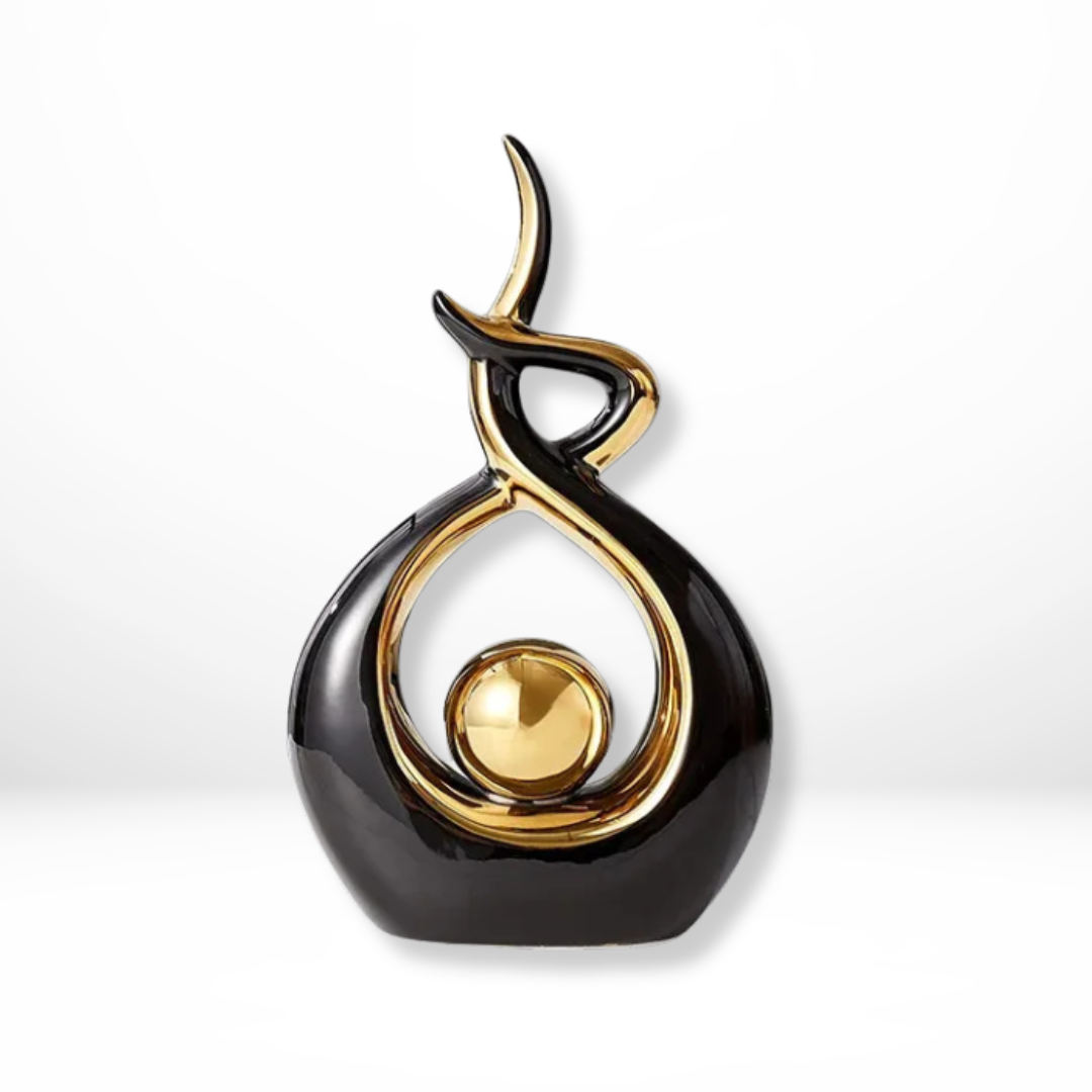 Abstracte Keramische Sculptuur Goud