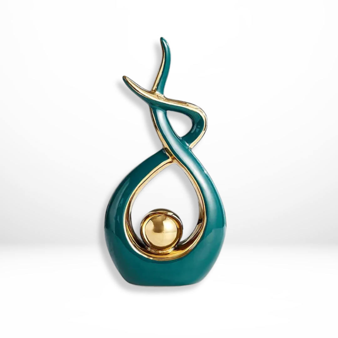 Abstracte Keramische Sculptuur Goud
