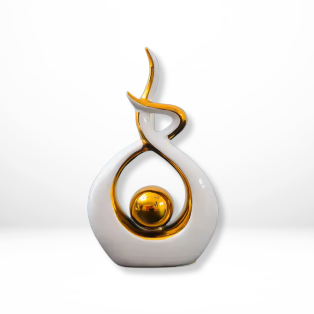 Abstracte Keramische Sculptuur Goud