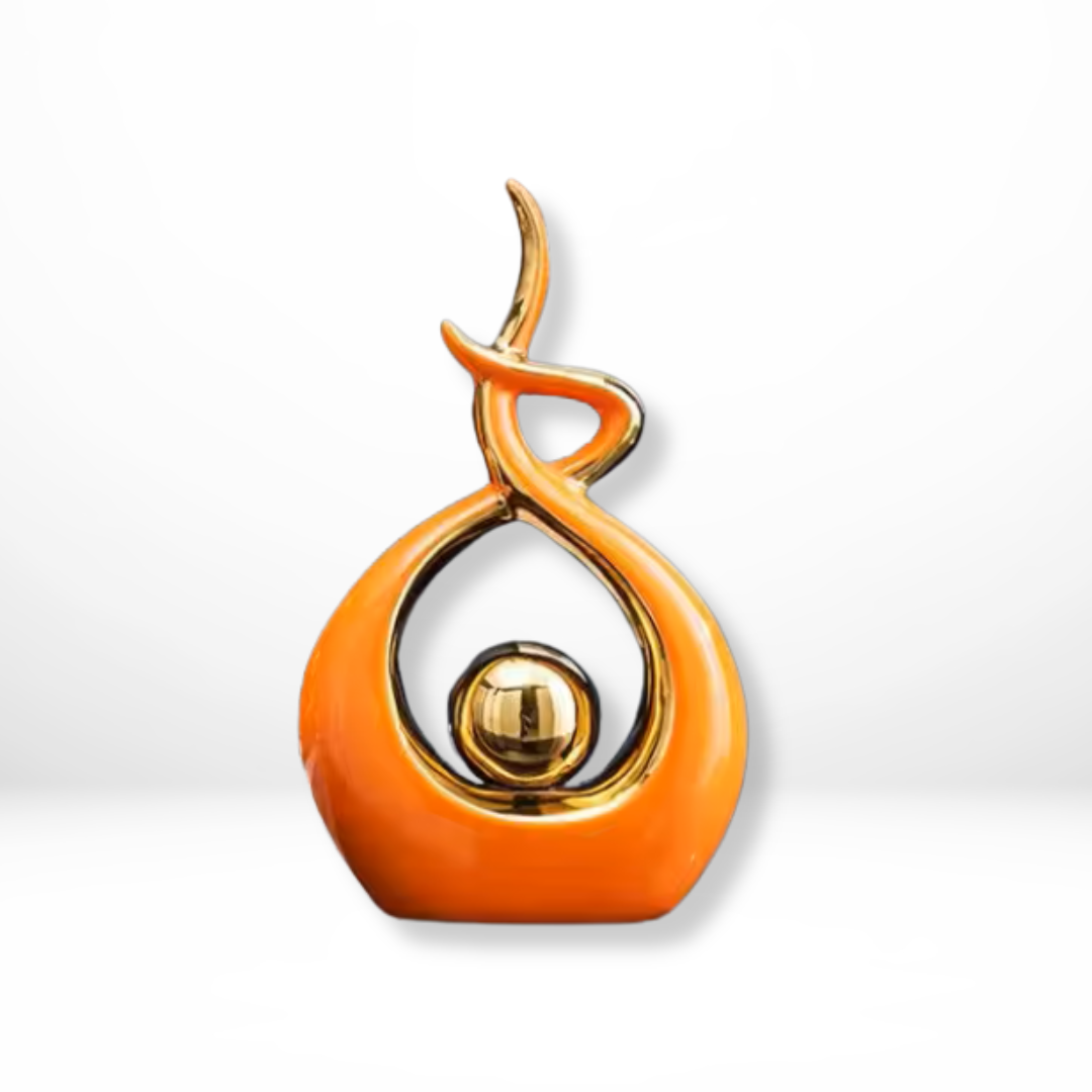 Abstracte Keramische Sculptuur Goud
