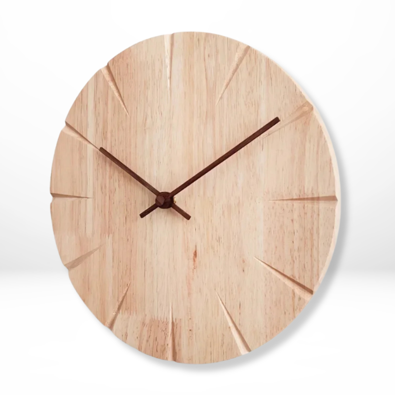 Minimalistische Stille Bamboe Wandklok