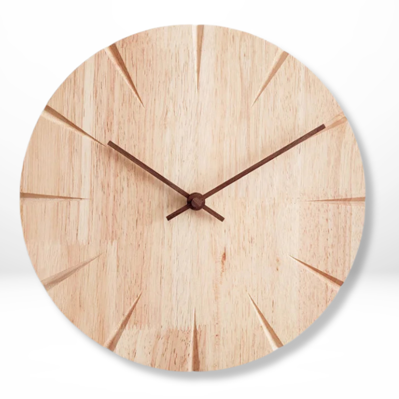 Minimalistische Stille Bamboe Wandklok
