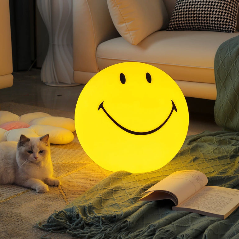 Geel Smiley LED Tafellamp
