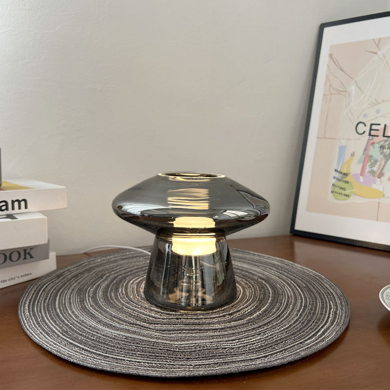 Warm Glazen Paddenstoel Tafellamp