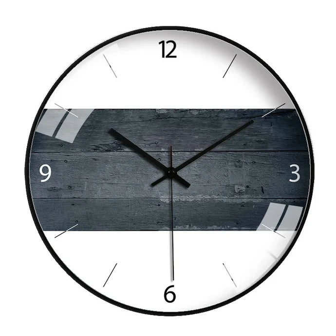 Stille Scandinavische Houtnerf Wandklok