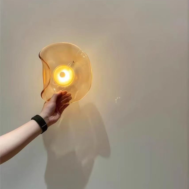 Glazen Wandlamp Warm Licht