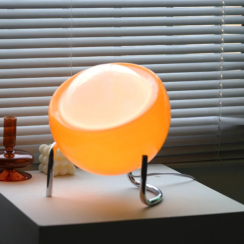 Glazen Eivormige Retro Tafellamp