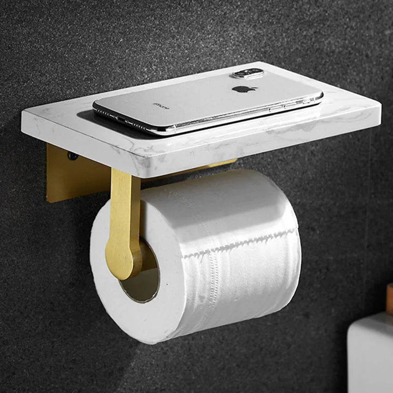 Marmeren Gouden Toiletrolhouder Plank