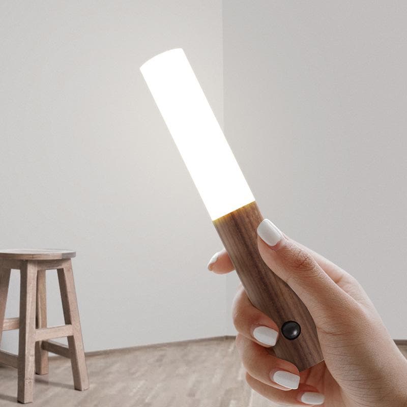 Draadloze Houten LED Wandlamp