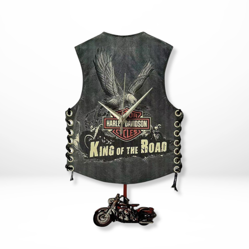 Motorfiets Denim Wandklok