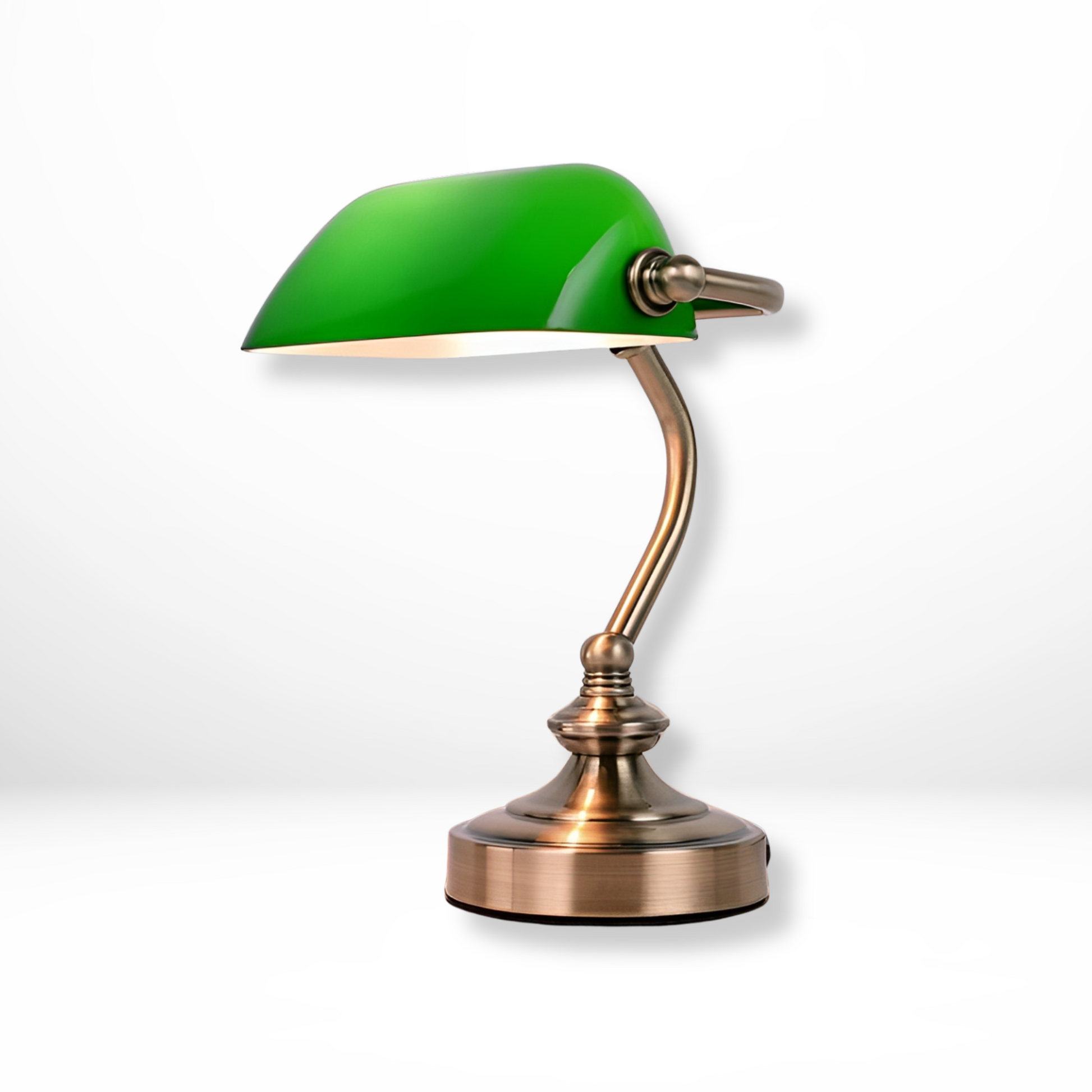 Groene Glazen Vintage Bureaulamp