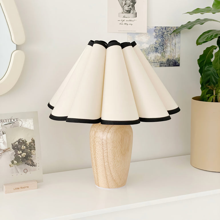 Vintage Ribbelglas Tafellamp Champagne