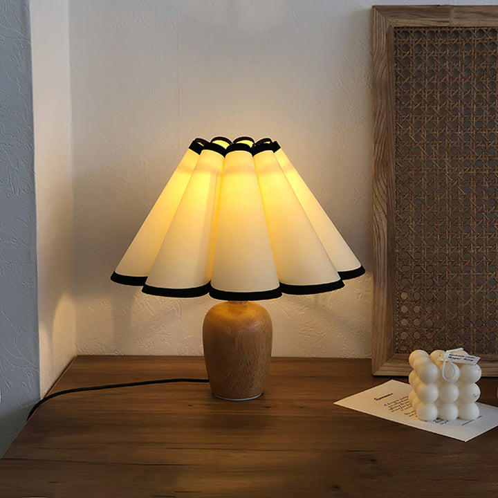 Vintage Ribbelglas Tafellamp Champagne