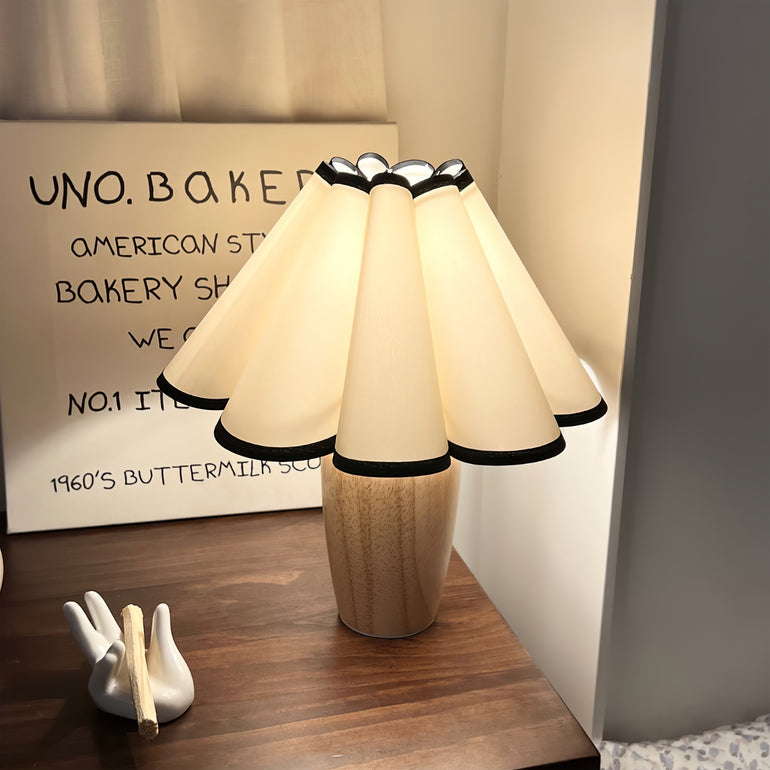 Vintage Ribbelglas Tafellamp Champagne