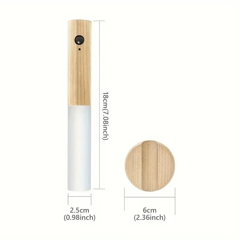 Draadloze Houten LED Wandlamp - Afbeelding 1