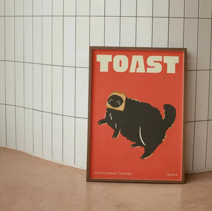 Canvasprint Zwarte Kat Modern