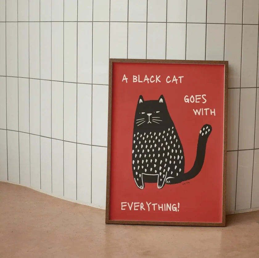 Canvasprint Zwarte Kat Modern